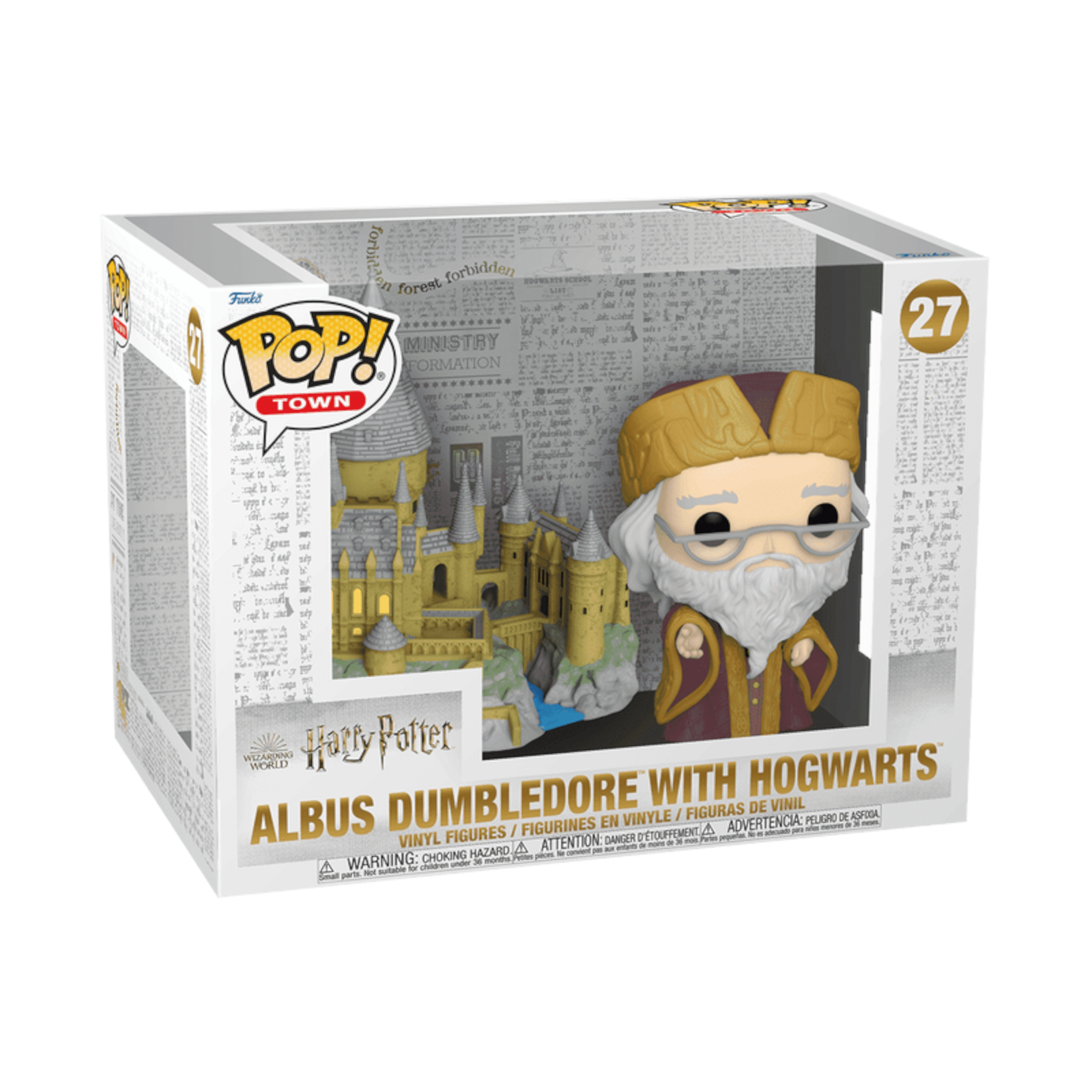 Funko Pop!!! Harry Potter: Town Albus Dumbledore with Hogwarts #27 at Pop Us Collectibles