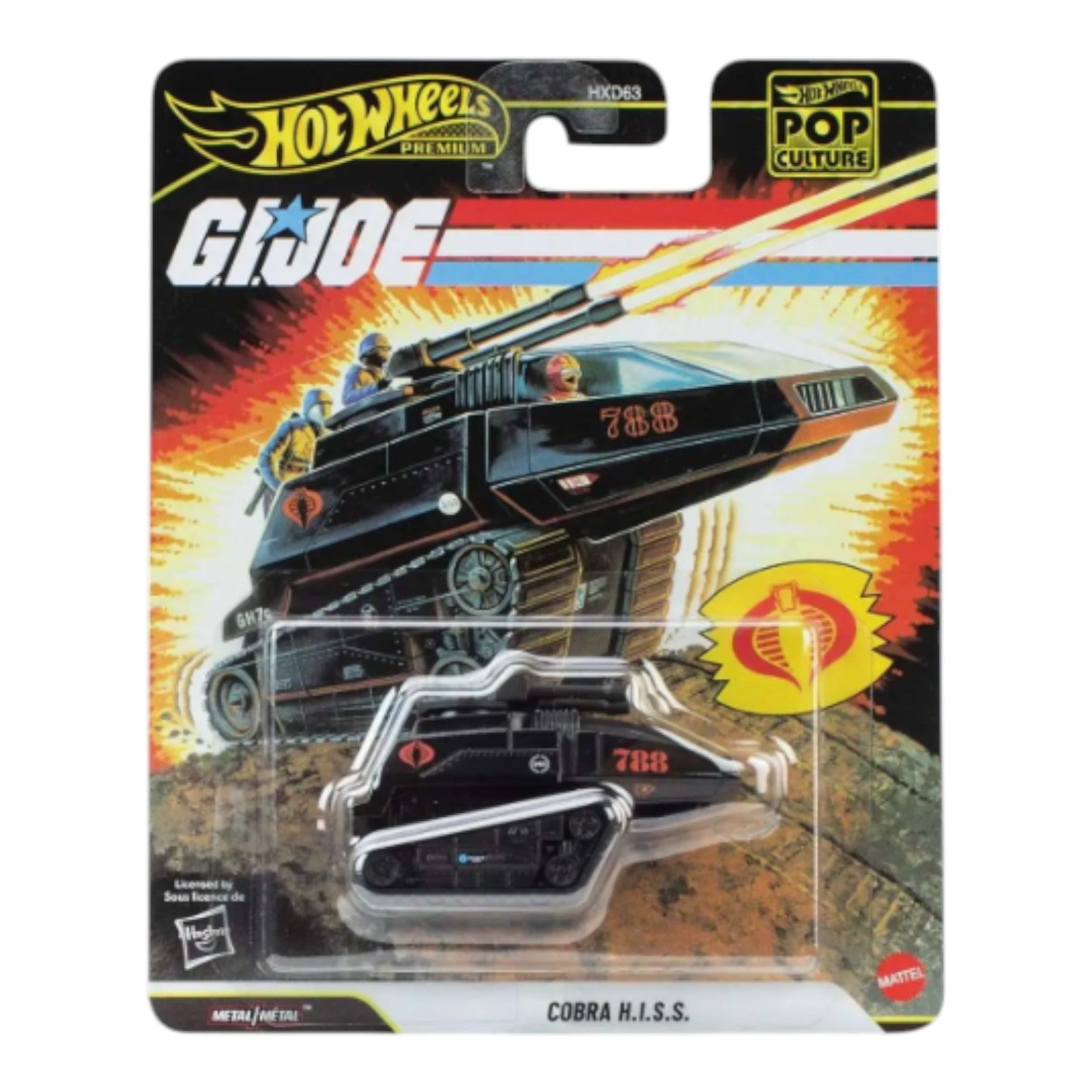 Hot Wheels Premium Pop Culture G.I. Joe Cobra H.I.S.S. tank die-cast vehicle on card