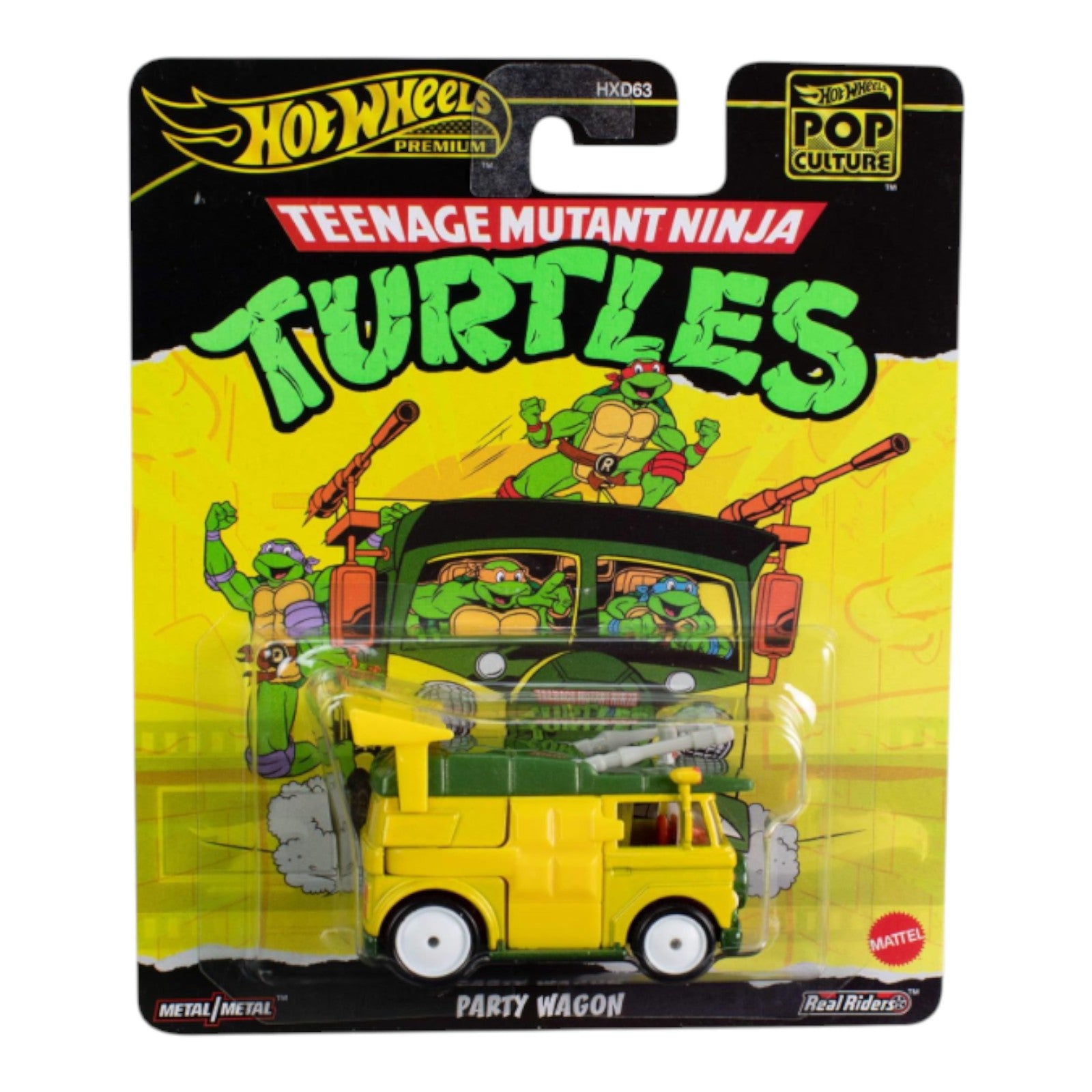 Hot Wheels Premium Pop Culture Teenage Mutant Ninja Turtles Party Wagon die-cast van on card