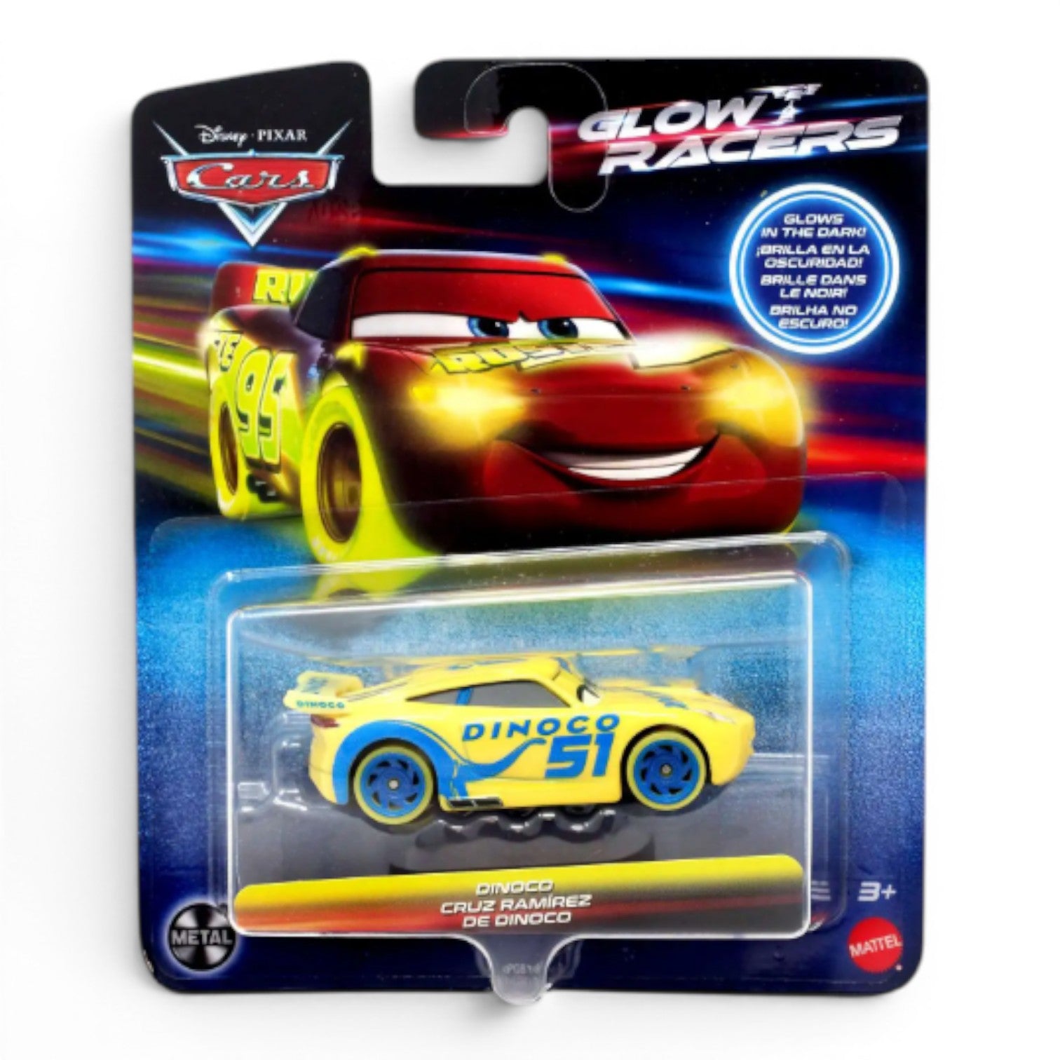 Disney Pixar Cars Glow Racers: Dinoco Cruz Ramirez 1:55 Diecast Vehicle