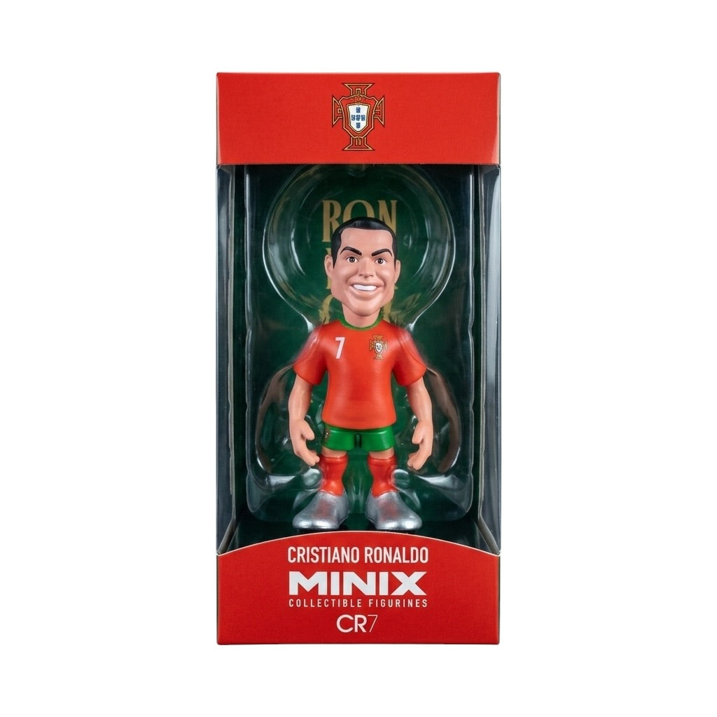 Cristiano Ronaldo Minix collectible figurine in packaging with Portugal flag