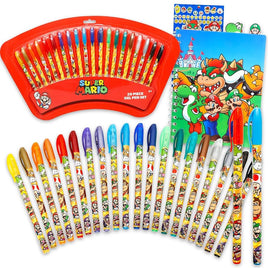 Super Mario 20Pk Gel Pens On Card