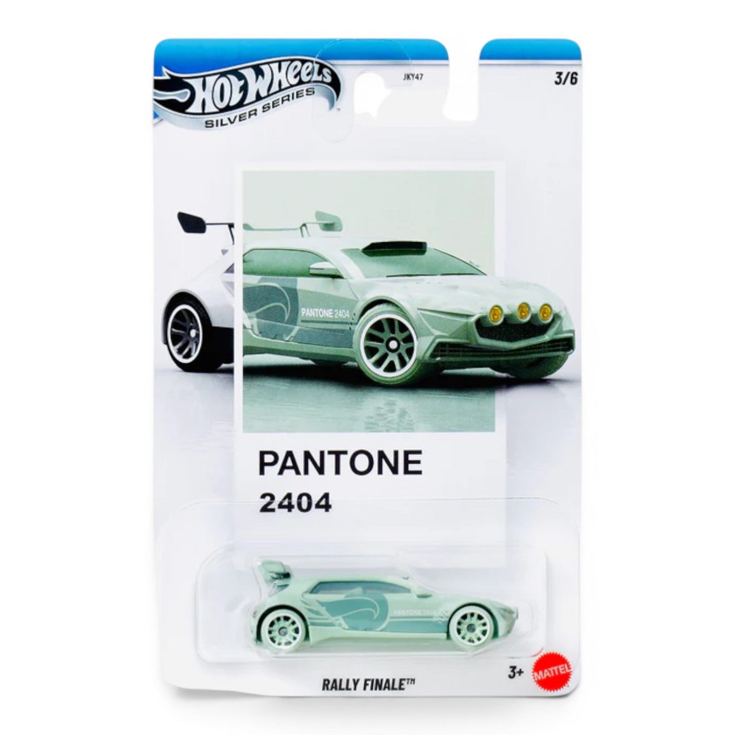 Hot Wheels Pantone 2404 Rally Finale collectible car in original packaging at Pop Us Collectibles