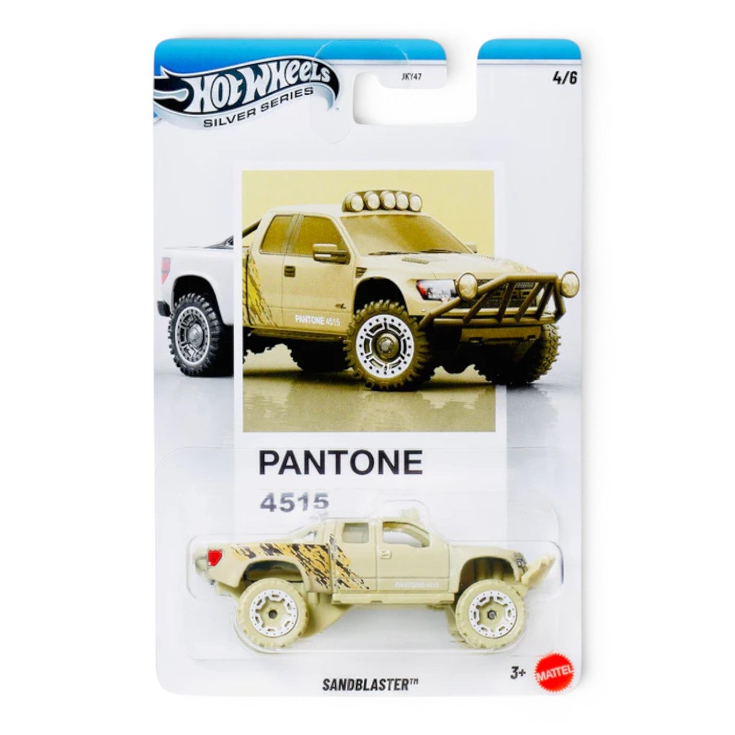 Hot Wheels Pantone 451 Sandblaster collectible car in original packaging at Pop Us Collectibles