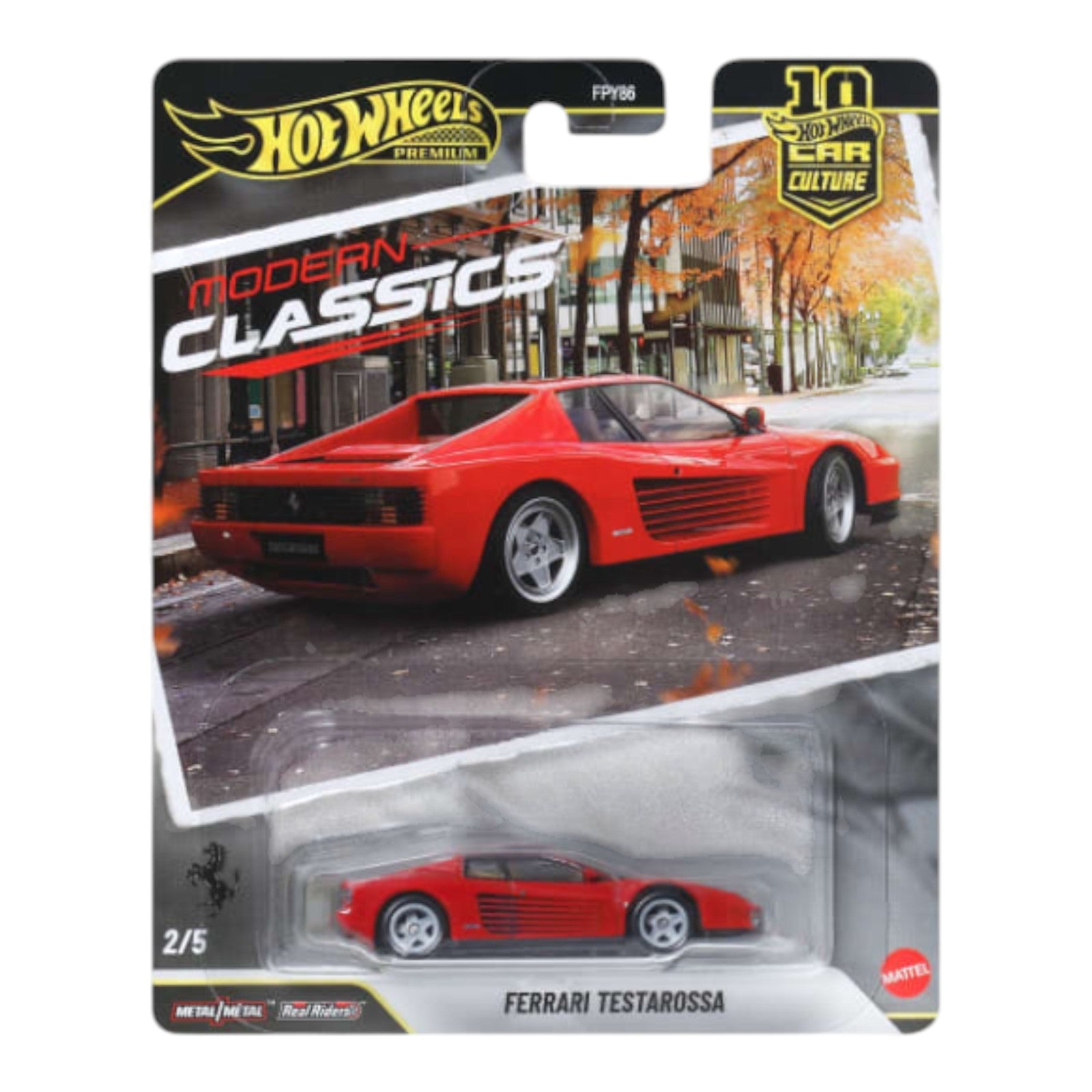 Hot Wheels Premium Car Culture Modern Classics Ferrari Testarossa red 1:64 die-cast car on card