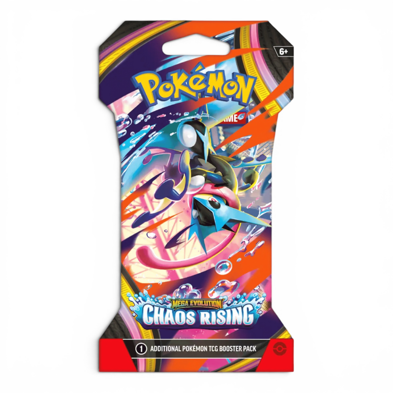 Pokémon Chaos Rising trading card game booster pack on a white background