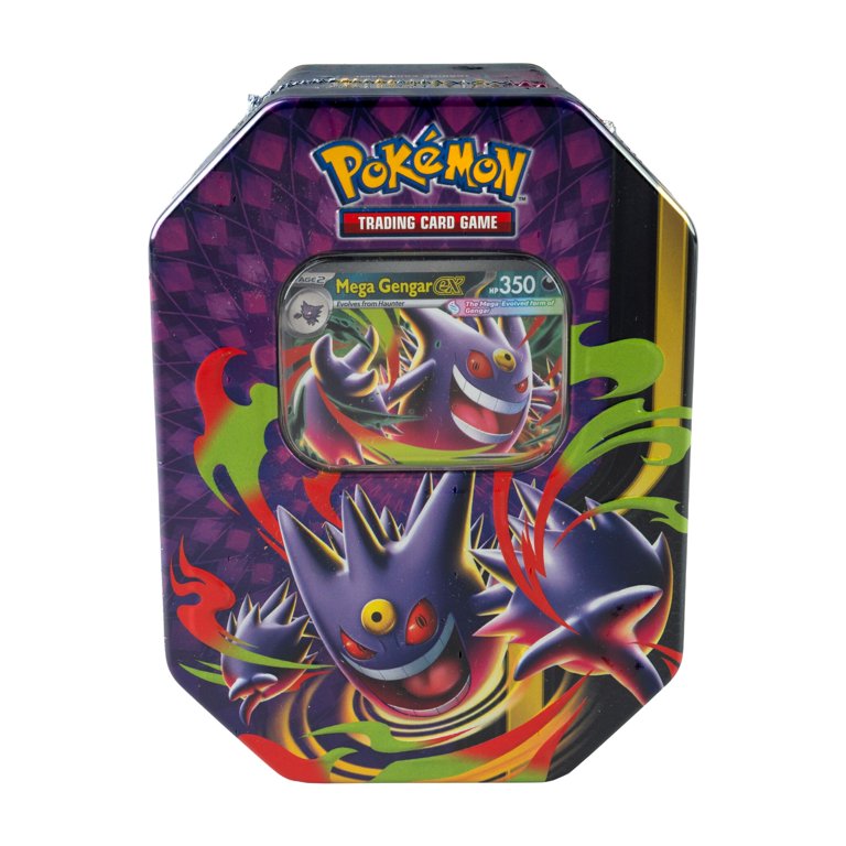 Pokémon trading card game packaging with Mega GengarGX on a white background